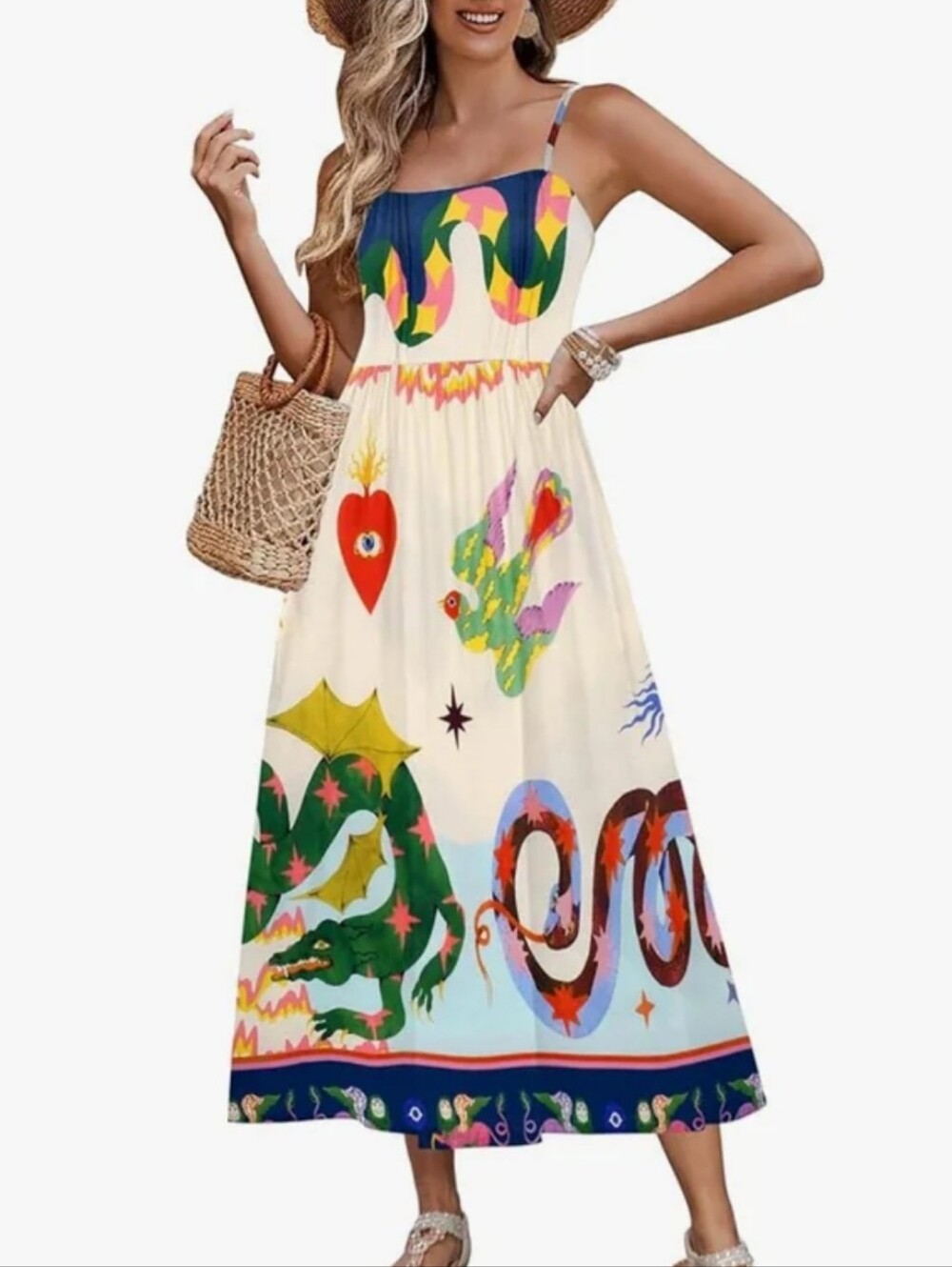 Colorful Print Maxi Dress